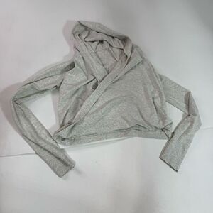 Lululemon Shirt Womens Small Iconic Wrap Top Long Sleeve Hooded Wrap Gray